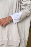 Made in Italy Lagenlook Chill Sweatshirt Stone - /1 